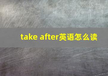 take after英语怎么读